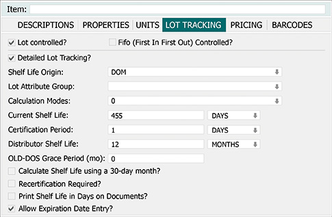 Lot Tracking