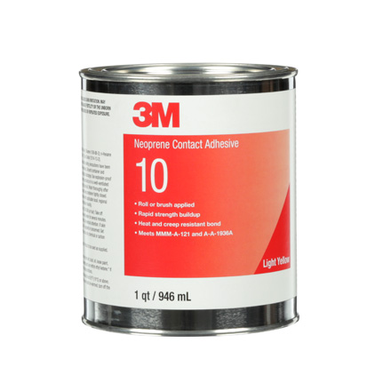 3M 10 Neoprene Contact Adhesive Light Yellow 1 qt Can