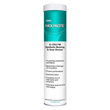DuPont MOLYKOTE® G-1502 FM Synthetic Bearing and Gear Grease White 400 g Cartridge