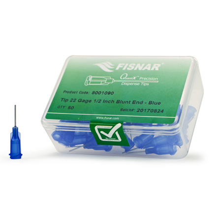 Fisnar QuantX™ 8001090 Straight Blunt End Needle Blue 0.5 in x 22 ga