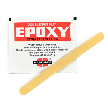 Hardman DOUBLE/BUBBLE Extra-Fast Set Epoxy Red Package 3.5 g Packet