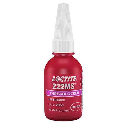 Henkel Loctite 222MS Threadlocker Anaerobic Adhesive Purple 10 mL Bottle
