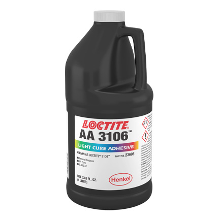 Henkel Loctite AA 3106 Light Cure Adhesive Clear 1 L Bottle