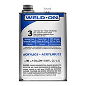 IPS Adhesives Weld-On 3 Acrylic Plastic Cement, Solvent Based Adhesive Clear 1 gal Pail