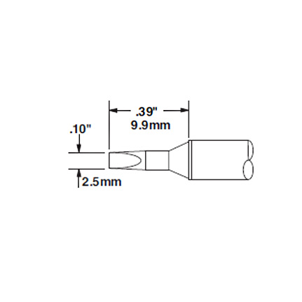 OKi STTC-136, 30° Chisel Solder Tip 2.5 mm x 9.9 mm