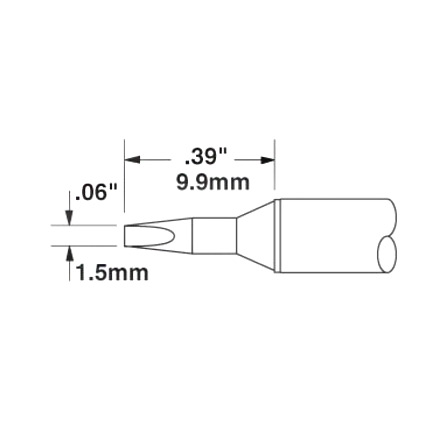 OKi STTC-138, 30° Chisel Solder Tip 1.5 mm x 9.9 mm