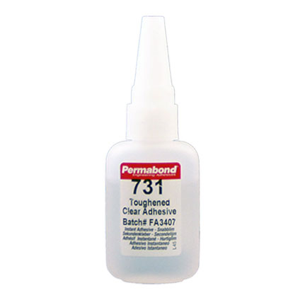 Permabond 731 Toughened Cyanoacrylate Adhesive Clear 1 oz Bottle