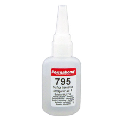 Permabond 795 Surface Insensitive Cyanoacrylate Adhesive Clear 1 oz Bottle