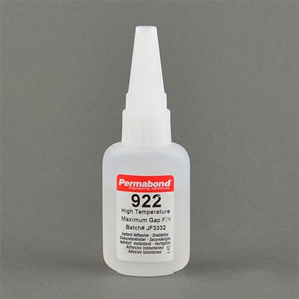 Permabond 922 High Temp Resist Cyanoacrylate Adhesive Clear 1 oz Bottle