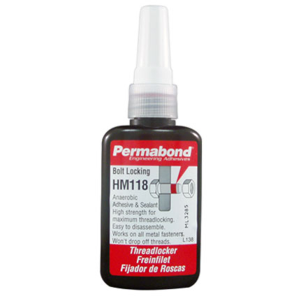 Permabond HM118 Anaerobic Threadlocker Adhesive Red 50 mL Bottle