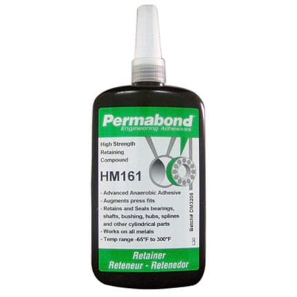 Permabond HM161 Anaerobic Retaining Compound Adhesive Green 250 mL Bottle